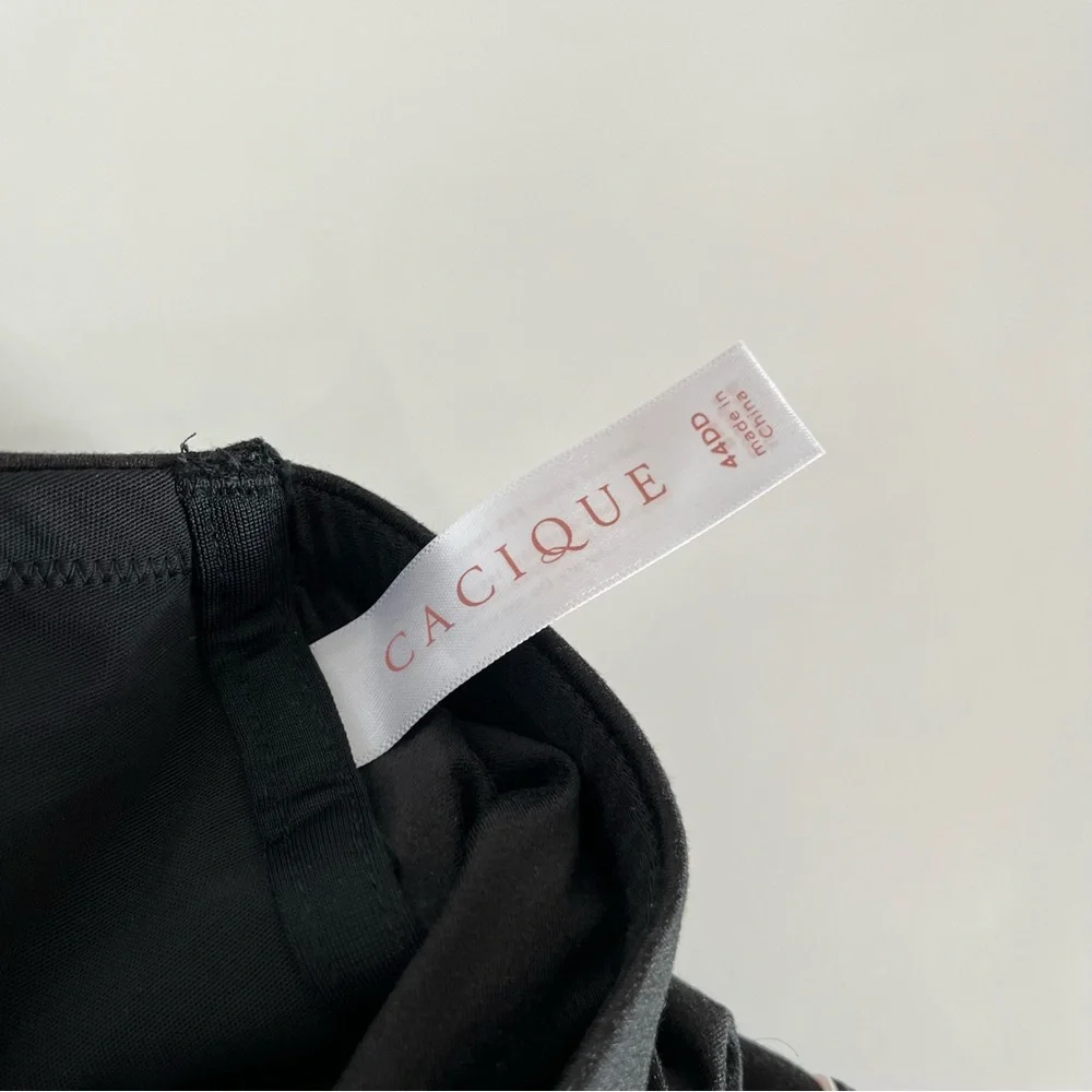 NWT Cacique Black Wireless Unlined Lounge Bra, size 44DD - Picture 7 of 8